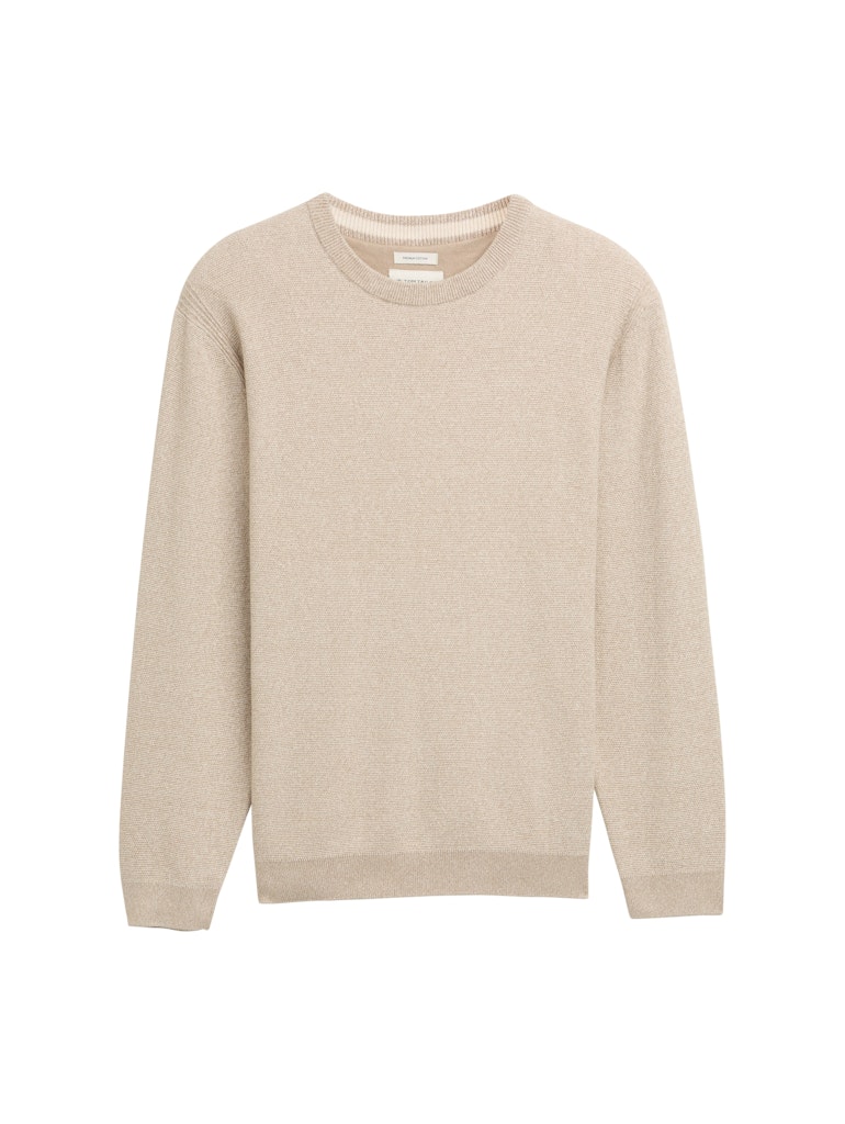 Tom Tailor Trui crew neck beige