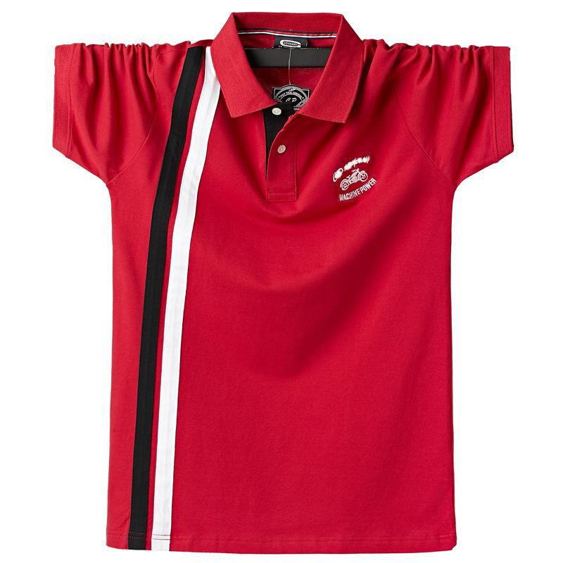 Phoca largha Heren poloshirt met korte mouwen, zomerkatoen, zakelijk casual merkborduurwerk POLO-top, plus maat 5XL