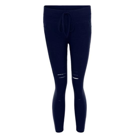 Acioa Dames legging met gat, gescheurde slanke stretchbroek met trekkoord XL