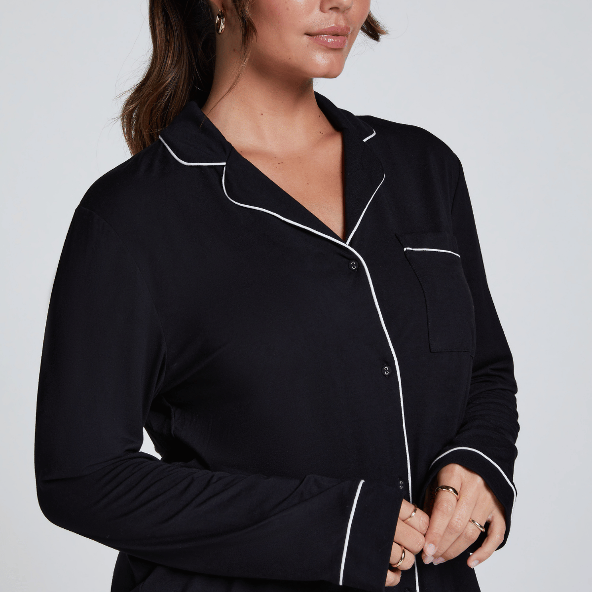 Hunkemöller Jersey Essential nachthemd, zwart
