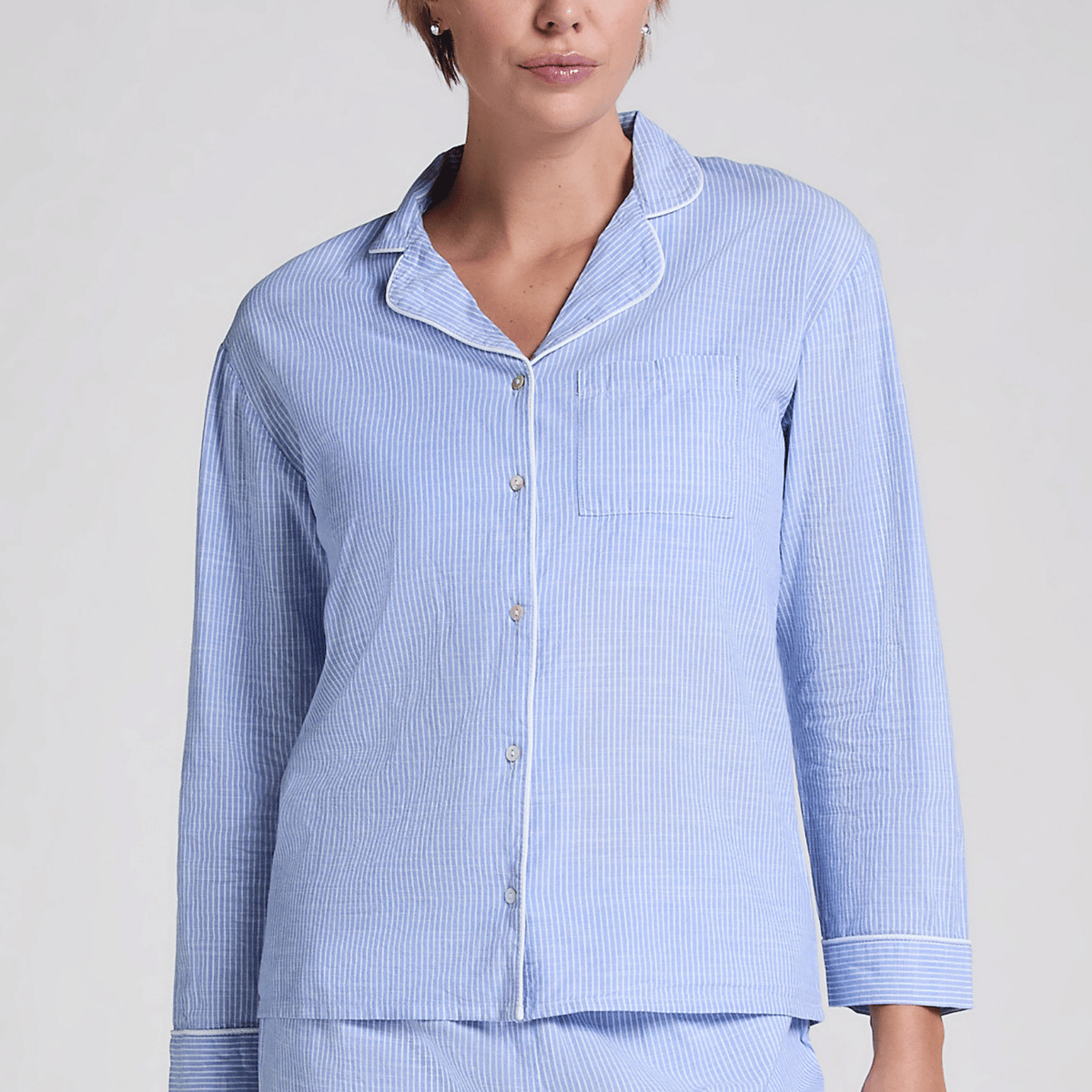 Hunkemöller Cotton Stripe nachthemd, blauw