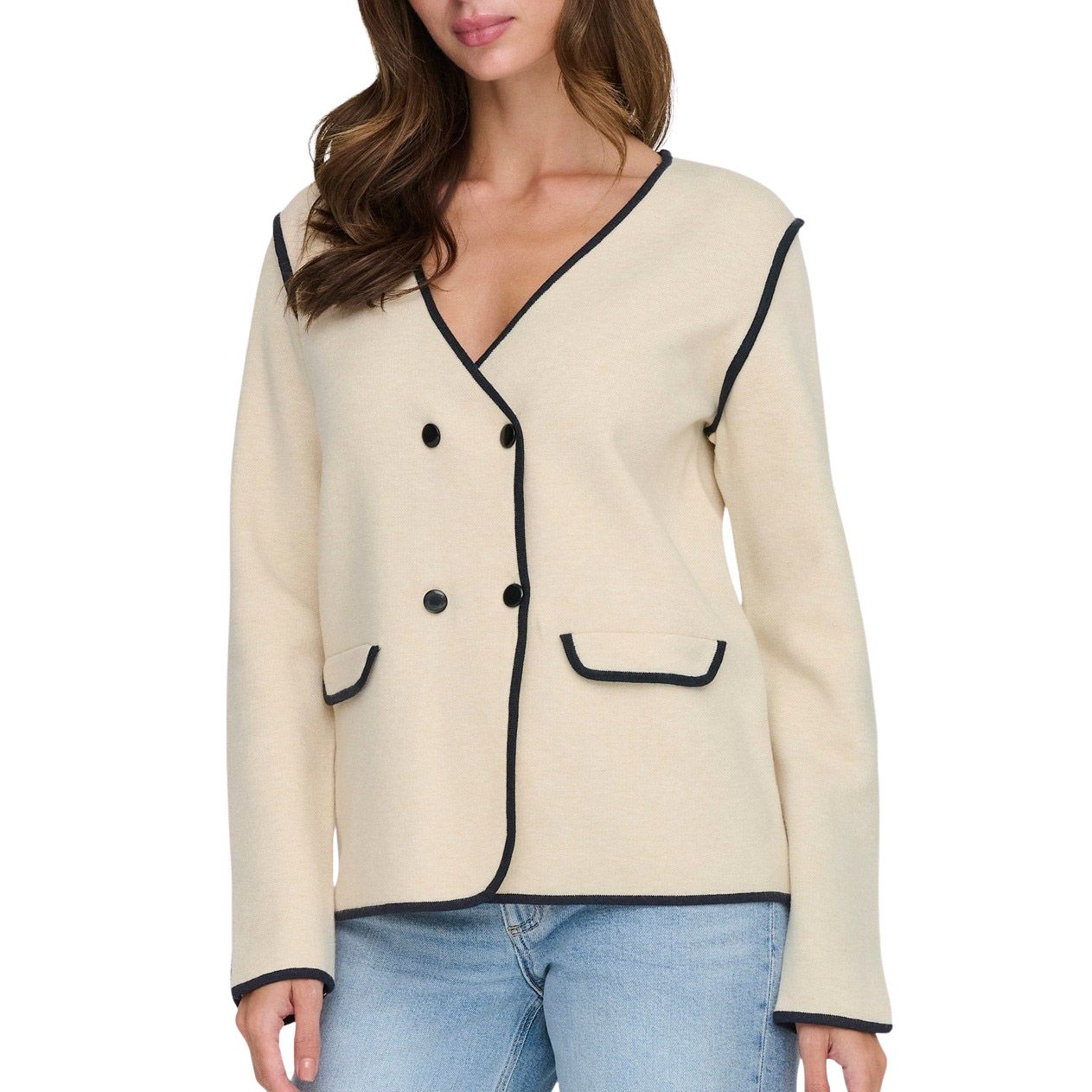JDY Prime Life Contrast Knit Blazer Dames