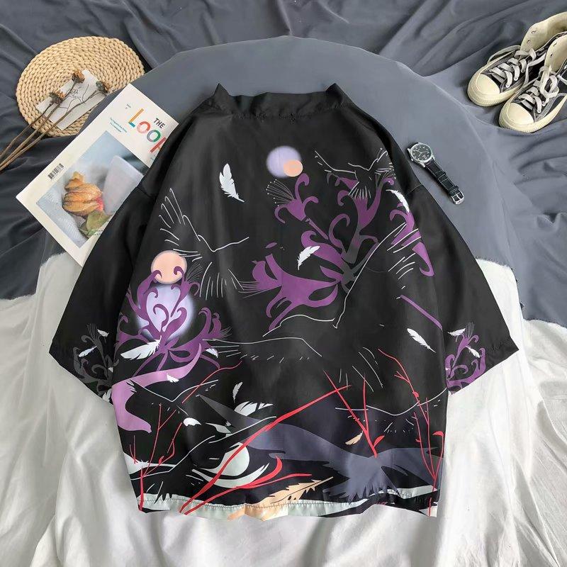 SpeakHero Vest Heren Japanse Obi Mannelijke Yukata Heren Haori Japanse Golf Karper Print Jas Traditionele Japanse Kleding XXL