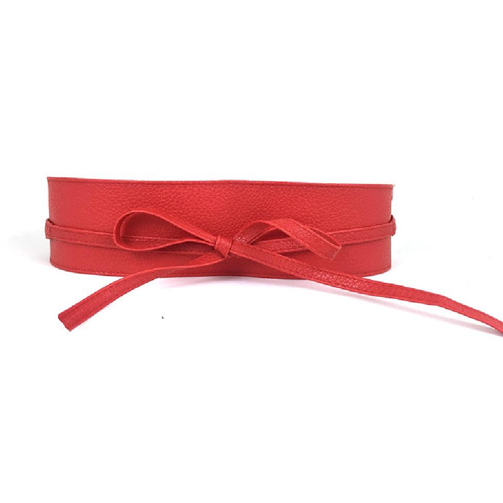 Mary6 Nieuwe Ornament Brede Riem Dames Eenvoudige All-Match Brede Tailleafdichting Kledingaccessoires Riem Boog Bandage One-Suit