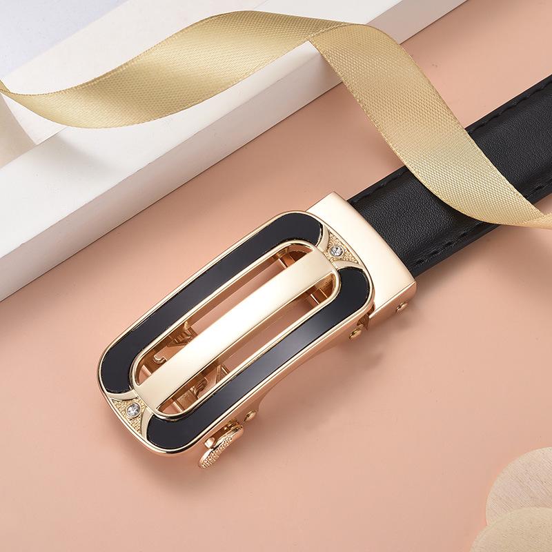 CrossCart Vrouwenriem van echt leer met automatische gesp - Koreaanse stijl, trendy en veelzijdige modeaccessoire 120 cm