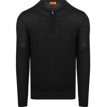 Suitable Sweater  Crew Zip Merino Zwart