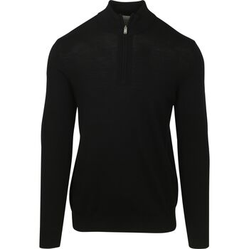 Profuomo Sweater  Half Zip Pullover Merinowol Zwart
