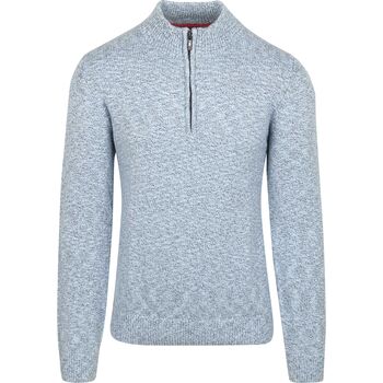 New zealand auckland Sweater  NZA Trui Half Zip Thames Milton Slub Blauw