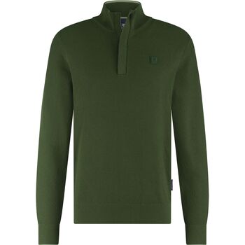 State Of Art Sweater  Half Zip Trui Structuur Donkergroen