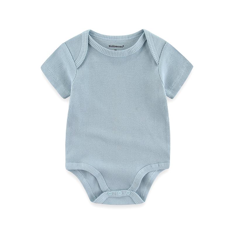 KIDDIEZOOM 1 stuks babyjongens-meisjesrompertjes O-hals korte mouwen babyjongens-meisjeskleding katoenen jumpsuit voor pasgeborenen van 0-12 maanden 6M