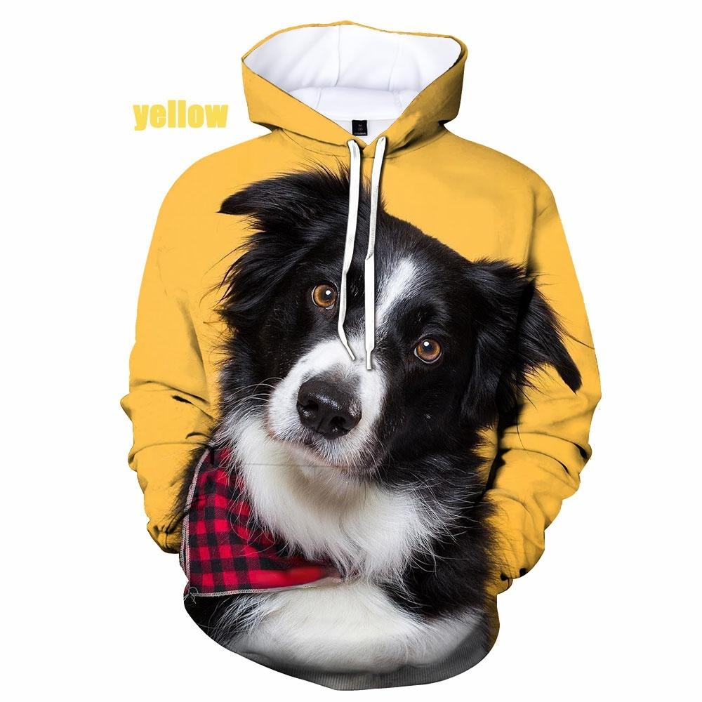 TIP723 Lente Herfst Mannen Border Collie Honden 3d Print Hoodies Pullover Heren Hoodie Sweatshirt Oversized Streetwear Trainingspak met capuchon XXL