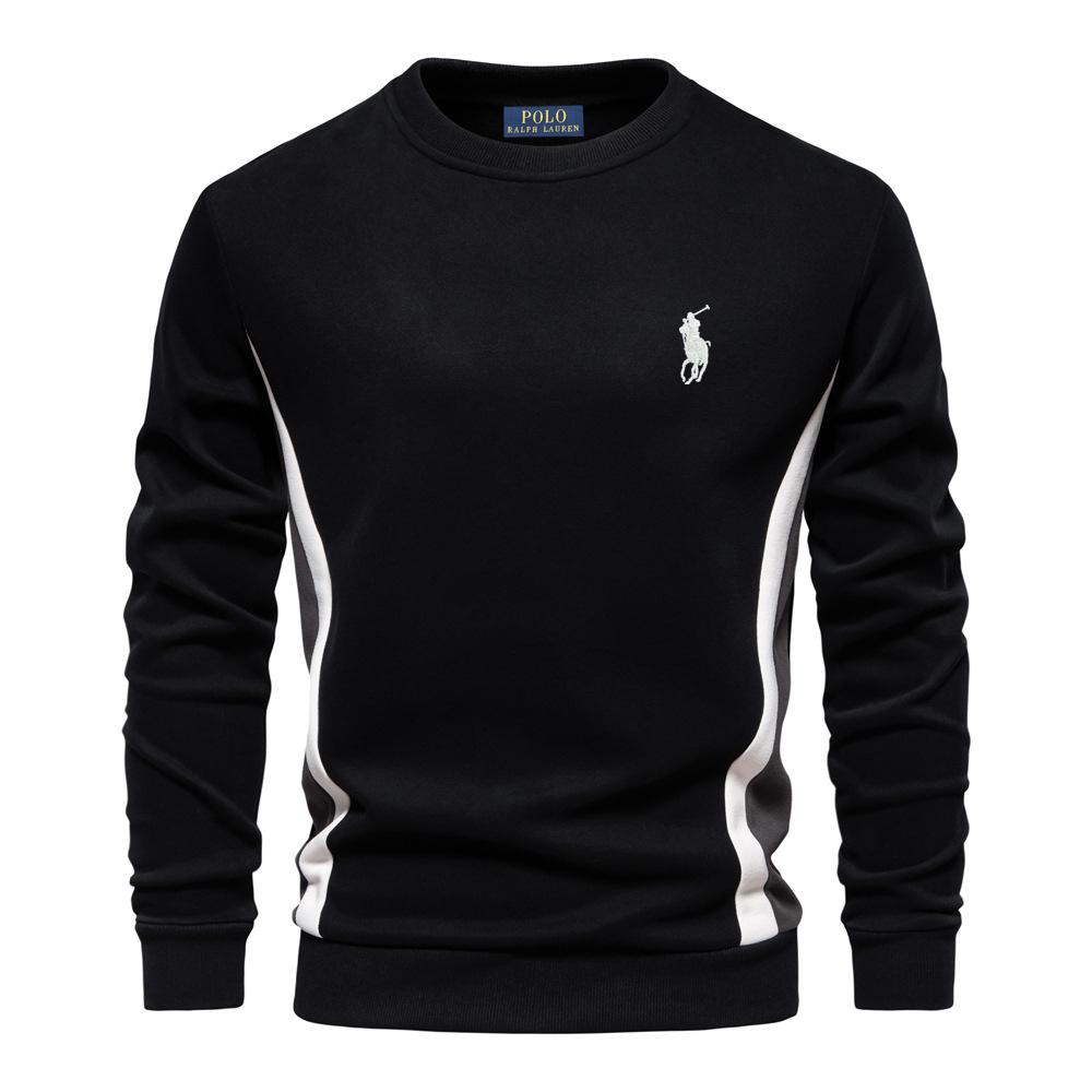 Polo Ralph Lauren Pony Geborduurd Herfst Nieuw Heren Lange Mouw Patchwork Hoodie Heren Casual Slim Fit Ronde Hals Sport Pullover M