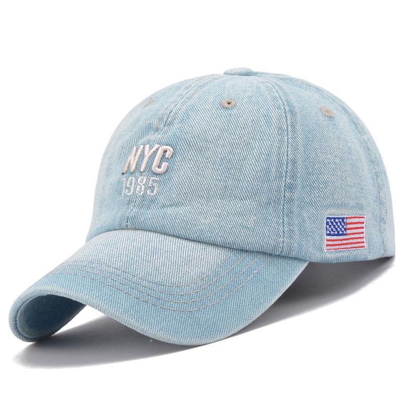 Cap Factory Mannen en vrouwen Cowboy Baseball Cap Borduren Letters Zomer Hip Hop Sport Cap L denimblauwe kleur