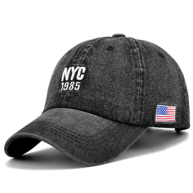 Cap Factory Mannen en vrouwen Cowboy Baseball Cap Borduren Letters Zomer Hip Hop Sport Cap L zwart