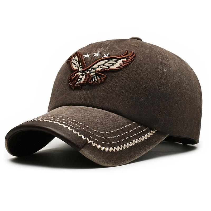 ONIHUA Denim Baseball Cap Geborduurde Eagle Cap voor Mannen Vrouwen Snapback Hat Zonneklep Hoeden Vissershoed Peak Cap