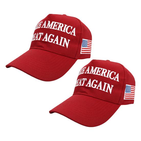 Zoeneed 1/2 stuks Trump honkbalpet met borduursel, lange rand, MAGA 2024 presidentsverkiezingscampagne, Amerikaans vlagpatroon, rally's, partijen, unisex pet 2pcs