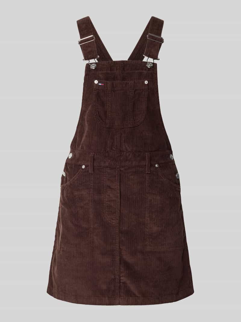 TOMMY JEANS Salopetjurk TJW SCRIPT CORD DUNGAREES DRESS