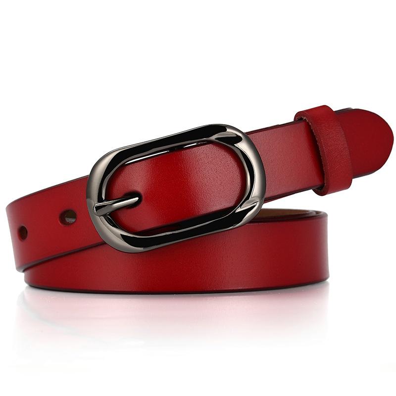 COOLERFIRE FASHION Riemen voor Vrouwen Echt Leer Hoge Kwaliteit Luxe Designer Merk Riem Vrouwelijke Dames Riemen Pin Gesp Vrouwen Riem LB2260 90cm rood