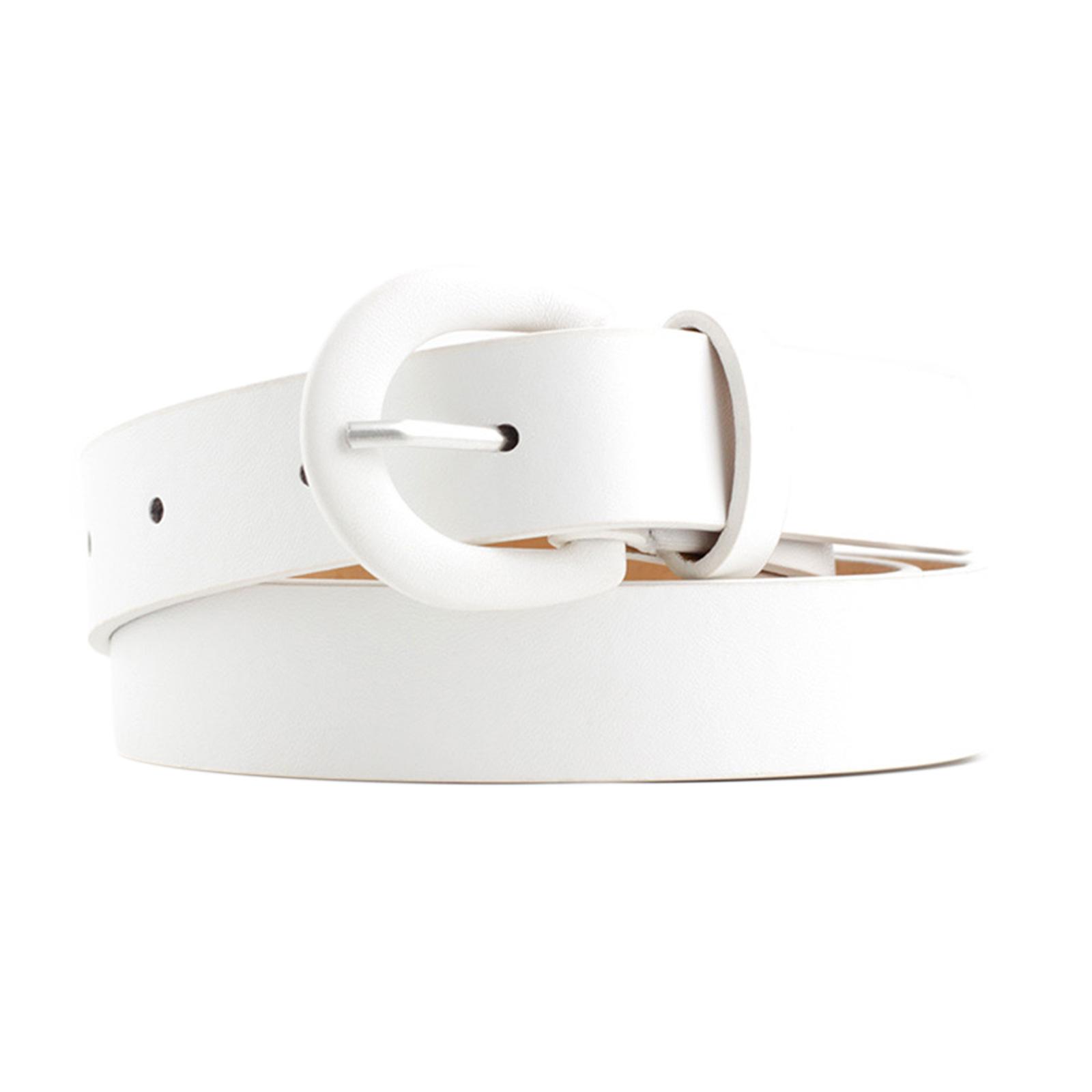 Tactix Lichte luxe dames dunne riem, elastische vintage PU-leer, dunne, bijpassende verstelbare damestaille-afdichtingsriem voor jassen wit