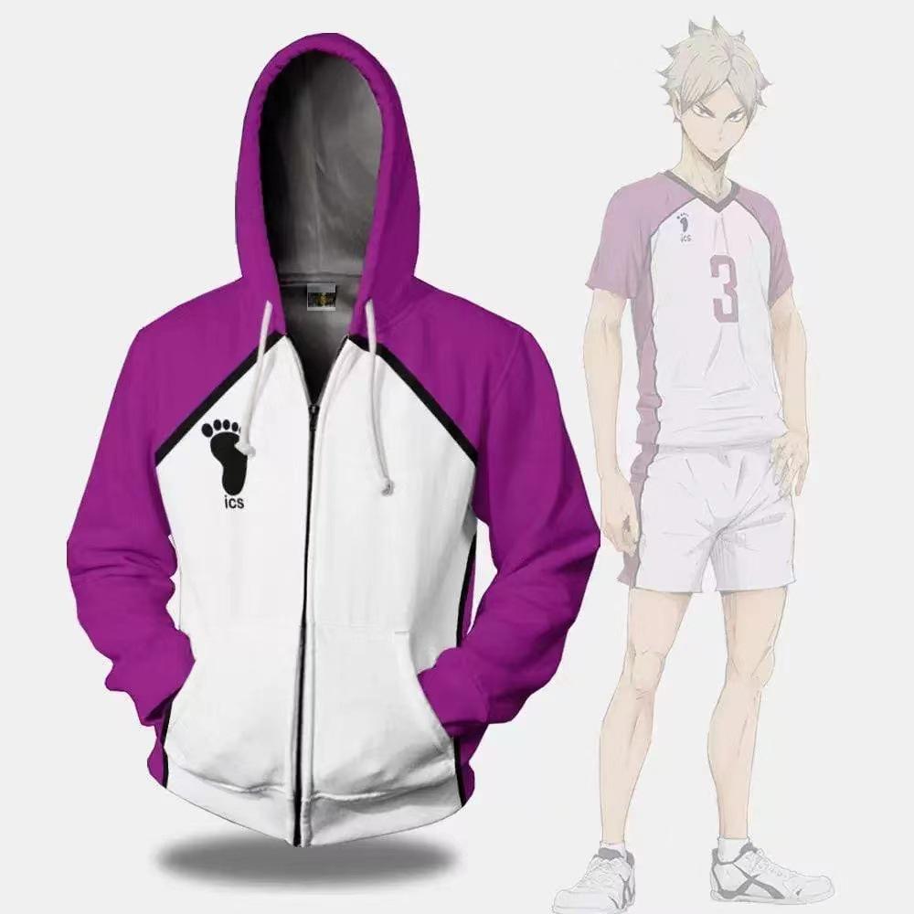 Nihao Heren Haikyuu Jas Karasuno High School Volleybal Club Hinata Shyouyou Hoody Hoodie Vest Herfst Rits Honkbal Uniform S