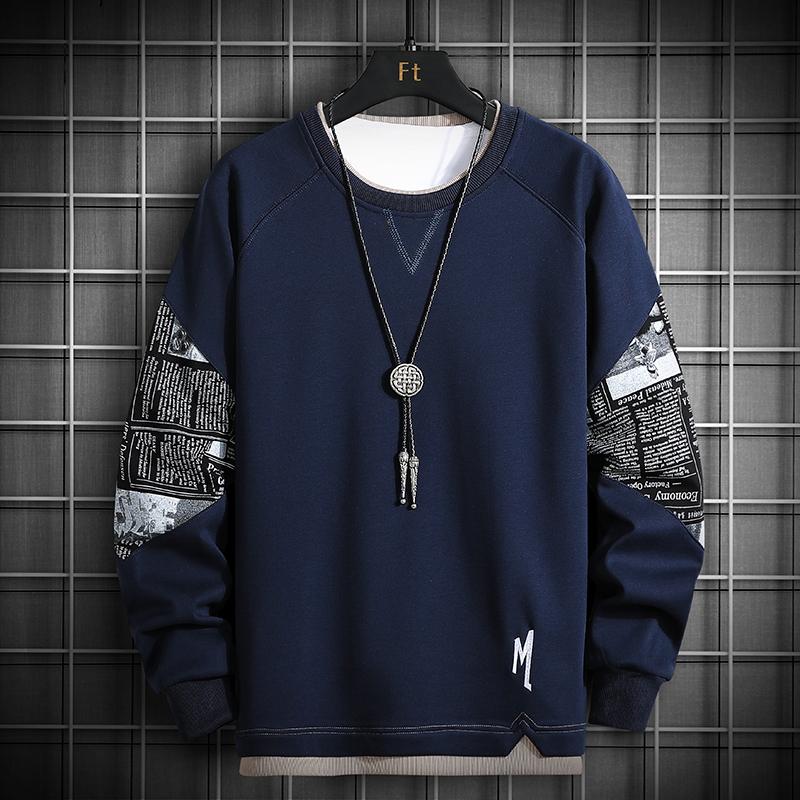 AKA005 Single Road Crewneck Sweatshirt Heren Lente Harajuku Oversized Japanse Streetwear Zwarte Hoodie Heren Sweatshirts Hoodies Mannelijk L