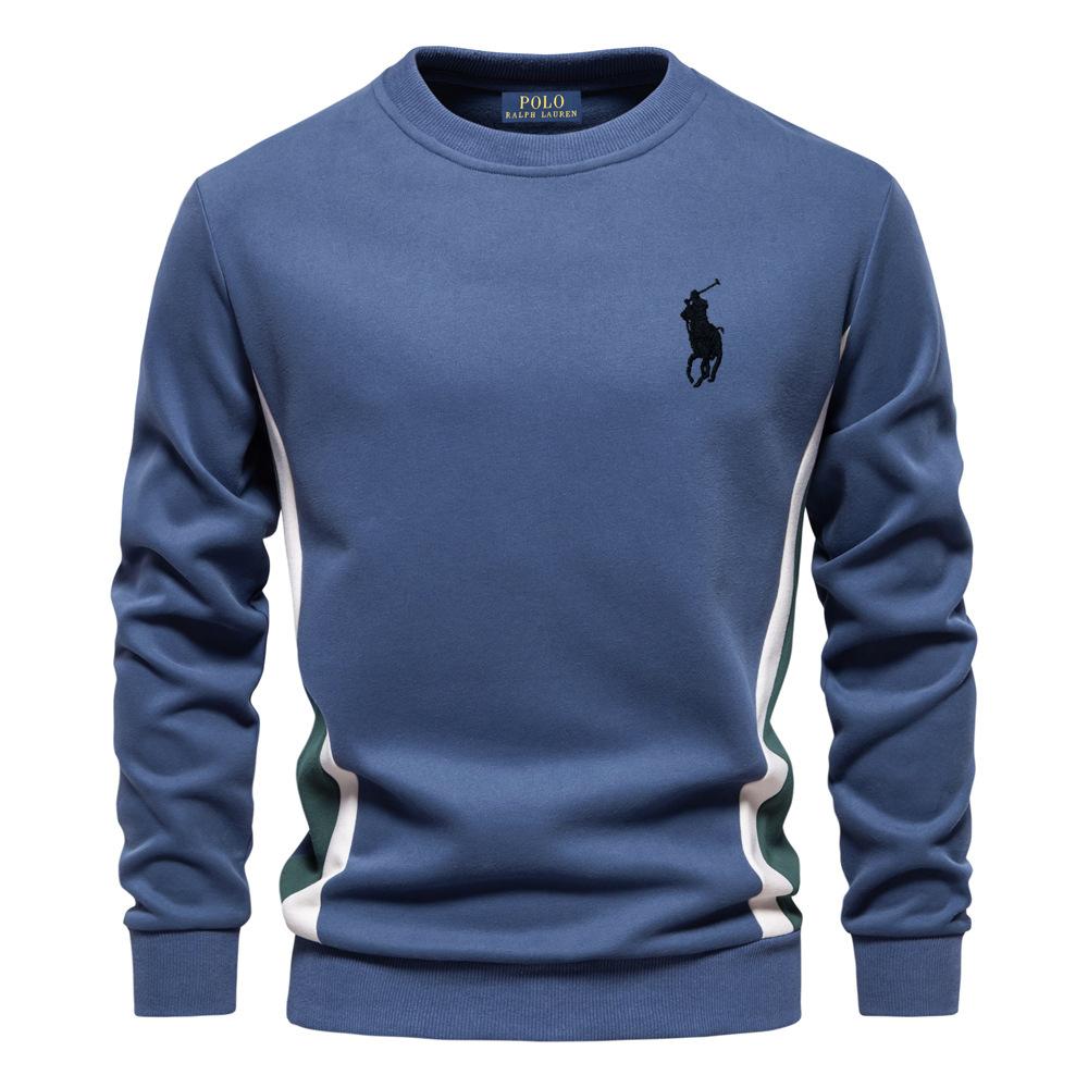 Polo Ralph Lauren Pony Geborduurd Herfst Nieuw Heren Lange Mouw Patchwork Hoodie Heren Casual Slim Fit Ronde Hals Sport Pullover XXL