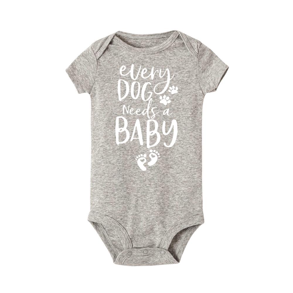 Jiangkao Elke hond heeft een pasgeboren babymeisje bodysuits zomerkleding outfit peuterkleding nodig 24M grijs/wit