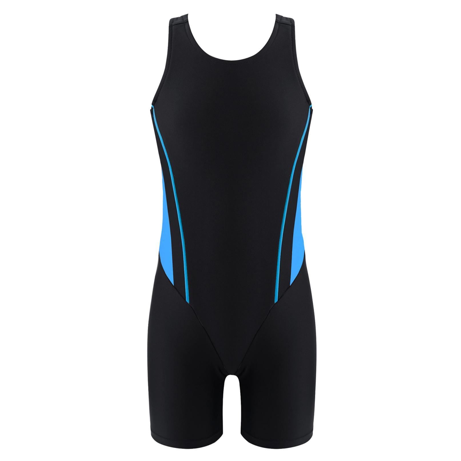 Tiaobug Kinderen meisjes Seeveless badpak Rashguard eendelig wetsuit UV-bescherming badmode surfen strandkleding jumpsuit bodysuit 11-12 Years