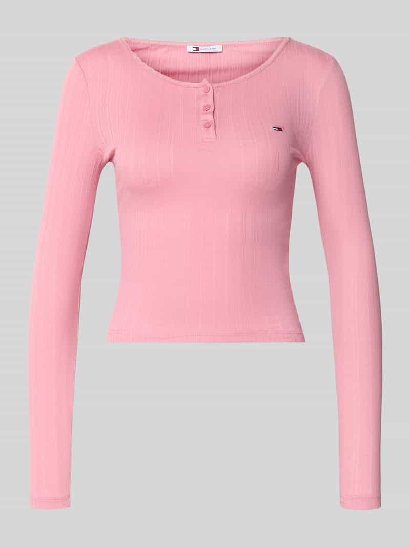 TOMMY JEANS Shirt met lange mouwen TJW SLIM SH IRREGULAR RIB LS