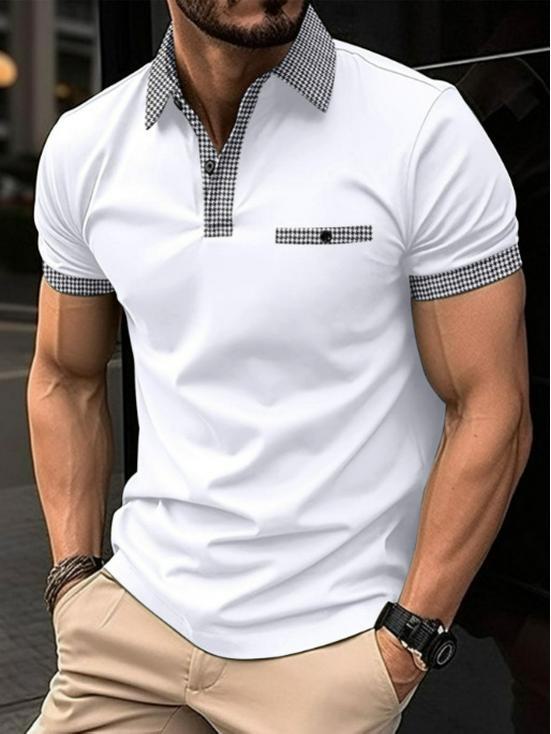 Top Men Wardrobe 2023 Europees & Amerikaans Geruit Heren Sportpoloshirt 3XL