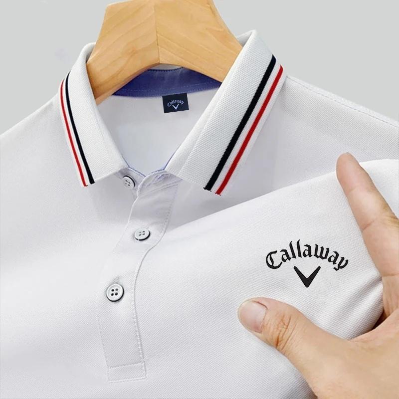 Callaway Geborduurde 2025 Nieuwe Zomer Poloshirt voor Heren Hoge Kwaliteit Casual Comfortabel en Ademend T-shirt met Korte Mouwen voor Heren L