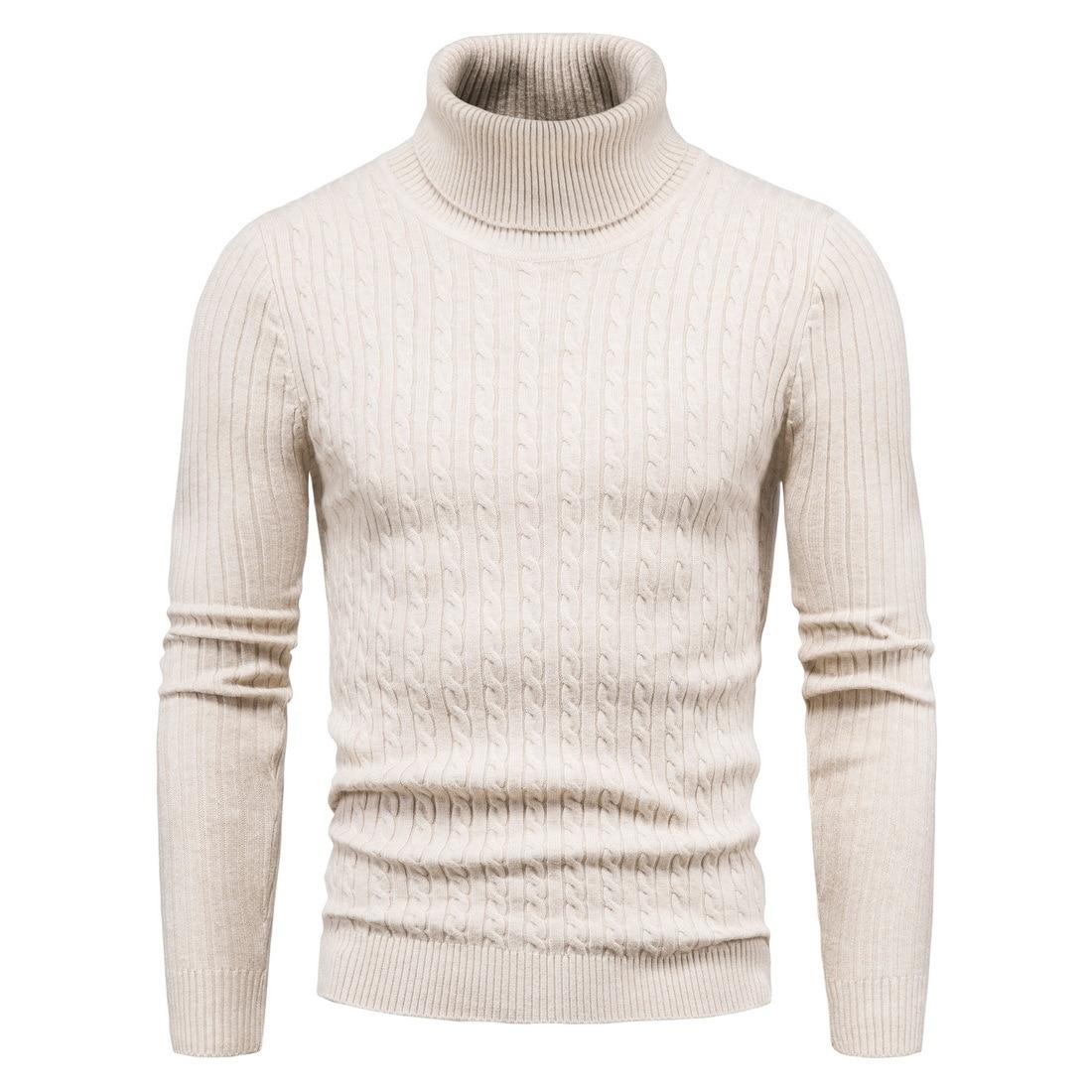 King Billion Herfst en winter coltrui warme mode effen kleur trui heren trui slanke pullover heren gebreide trui onderkant shirt S