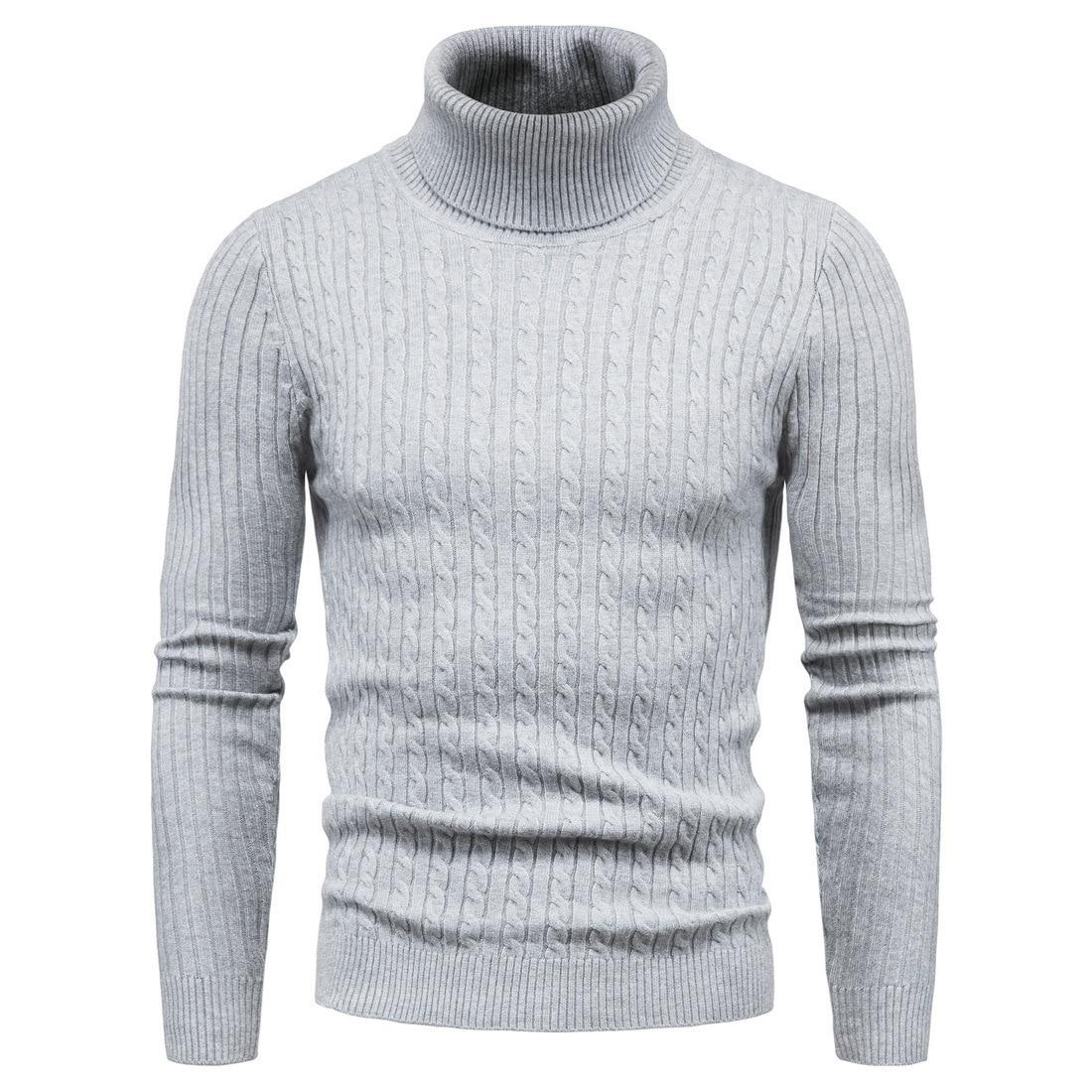 King Billion Herfst en winter coltrui warme mode effen kleur trui heren trui slanke pullover heren gebreide trui onderkant shirt S
