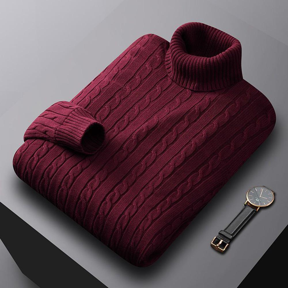 King Billion Heren coltrui effen kleur hoge hals trui gebreide truien casual elastische sweatwear heren herfst winter XXXL