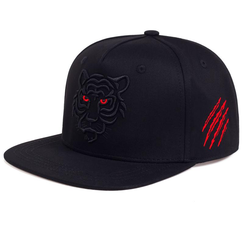 Cap Factory Katoen Zwarte Tijger Borduren Baseball Cap Mannen Vrouwen snapback Hoeden Zomer Vrije tijd Trucker Caps Unisex Hip Hop Hoeden Gorras zwart