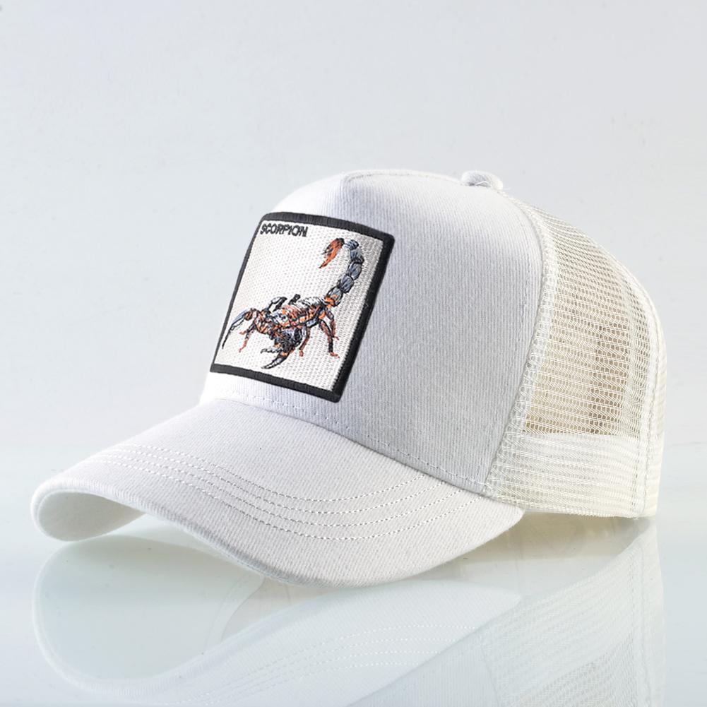 Kissbaobei Streetwear Trucker Caps Met Schorpioen Patch Heren Snapback Hip Hop Baseball Cap Voor Vrouwen Four Seasons Fashion Casquette Hoeden 56-59cm
