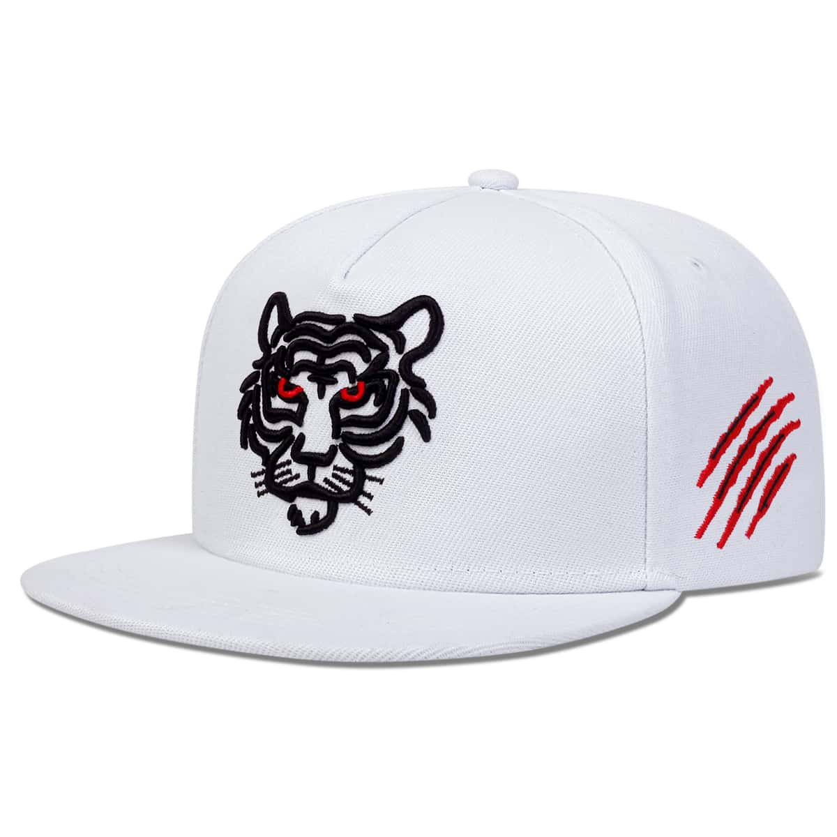 Cap Factory Katoen Zwarte Tijger Borduren Baseball Cap Mannen Vrouwen snapback Hoeden Zomer Vrije tijd Trucker Caps Unisex Hip Hop Hoeden Gorras wit
