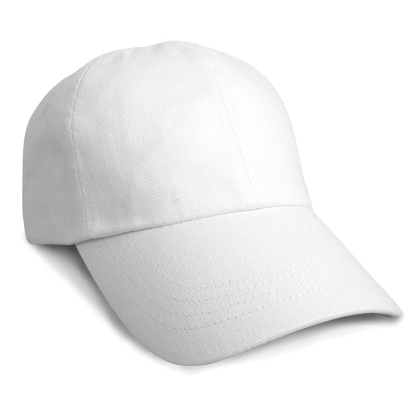 Result Unisex baseballpet met laag profiel en zwaar geborsteld katoen One Size wit