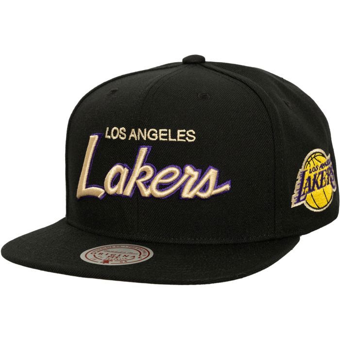 59caps Casquette Snapback - MITCHELL & NESS - CREAM SCRIPT - Los Angeles Lakers - 100% Polyester - Unisexe