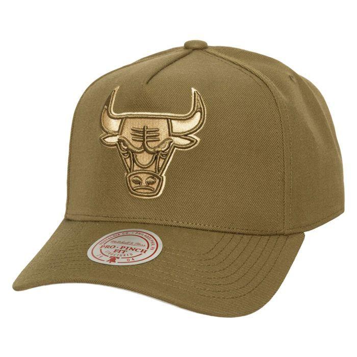 59caps Casquette Snapback PRO CROWN - MITCHELL & NESS - Chicago Bulls - Olive - Unisexe - Taille unique
