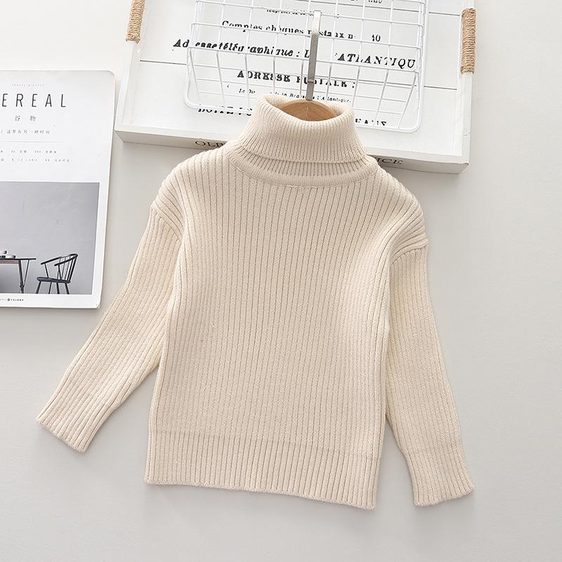 Lawadka Kinderen Casual Zachte Katoenen Truien Coltrui Slanke Truien voor Meisjes Gebreide Trui Elastische Truien Herfst Winter 100