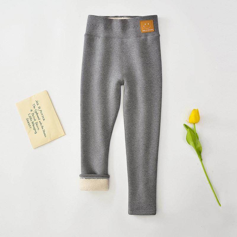 TUOPUDE BABY Meisjes Lamswollen Leggings Fluwelen Verdikking Broek Herfst en Winter Hoge Taille Warme Buitenkleding Katoenen Broek voor Peuters 130