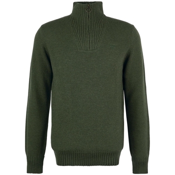 Barbour Trui  Essential Wool Halp Zip Jumper - Mid Olive