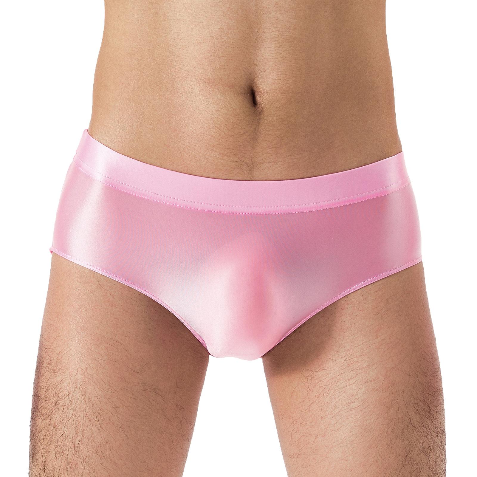 Fldy Sissy Panties Heren Zijdeachtig Glanzend Ondergoed Bikini Thongs Zwemmen Lingerie Slips XL