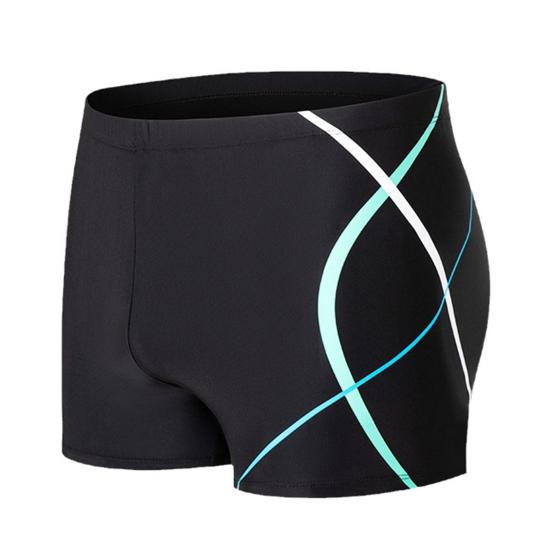 Lexile Zwemshorts voor heren, elastische taille, zacht, sneldrogend, ademend, slim fit, bedrukte, bijpassend zwemboxer met middentaille L zwart