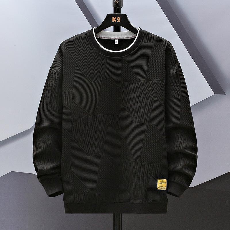 Plus Size Men Clothing Herentrui Herfst en Winter Grote Maat Heren Lange Mouw Veelzijdige Modieuze Herentrui Casual Pullover Trui XXXXXL zwart