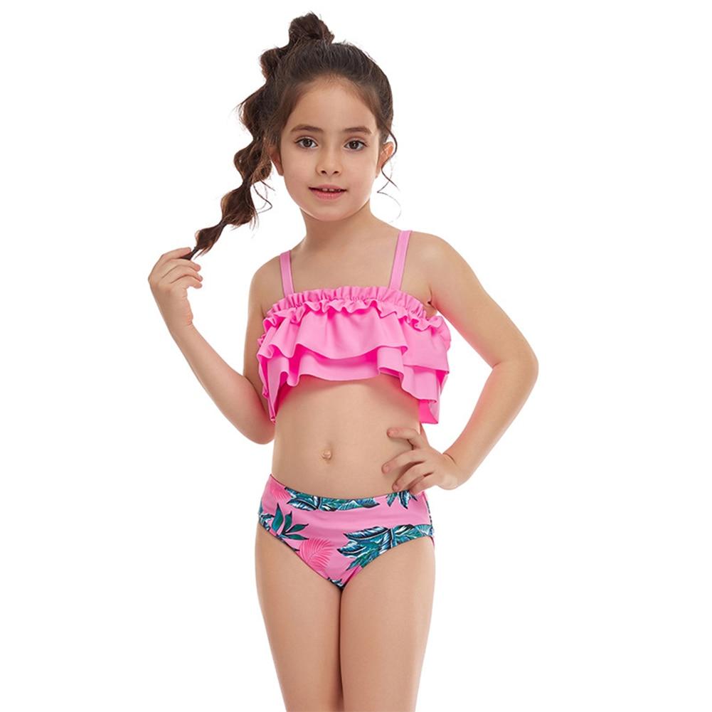 Selfyi Peutermeisjes Badpakken met ruches Tweedelige badpakken Cami crop top en gebloemde bikinibroekjes Sneldrogende badkleding Zonnepak voor kinderen Tankinipak 152