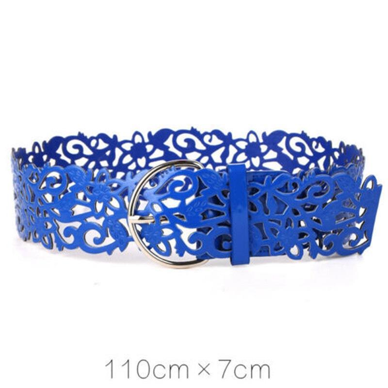 YA84EQ Lederen jurk tailleband Holle riemen voor meisjes Brede gesp Dames tailleriem Tailleriem Meisjes tailleriem Dames tailleriem 7cm* 110cm blauw
