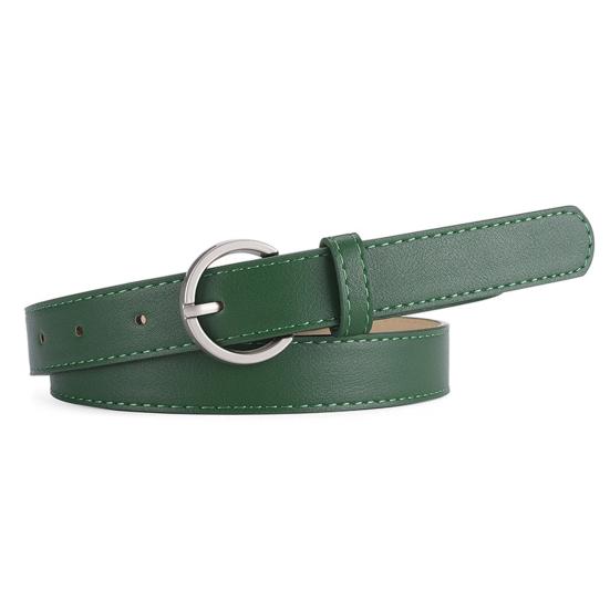 MenWardrobe Vrouwen Riem Meerdere Gaten Verstelbare Lengte Ronde Gesp Kunstleren Tailleband Jurken Overhemden Truien Jeans Dunne Riem