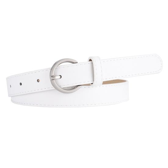 MenWardrobe Vrouwen Riem Meerdere Gaten Verstelbare Lengte Ronde Gesp Kunstleren Tailleband Jurken Overhemden Truien Jeans Dunne Riem